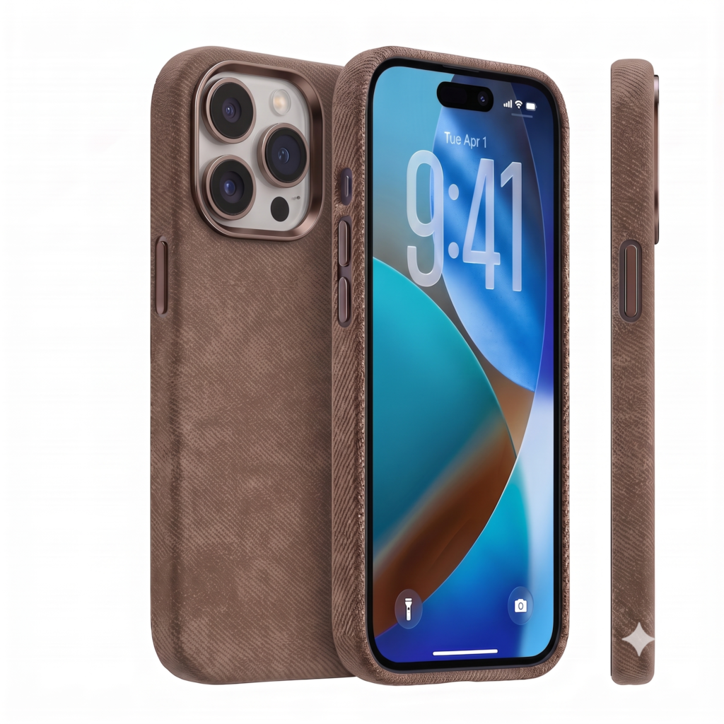 husa denim maro iphone 16 pro max