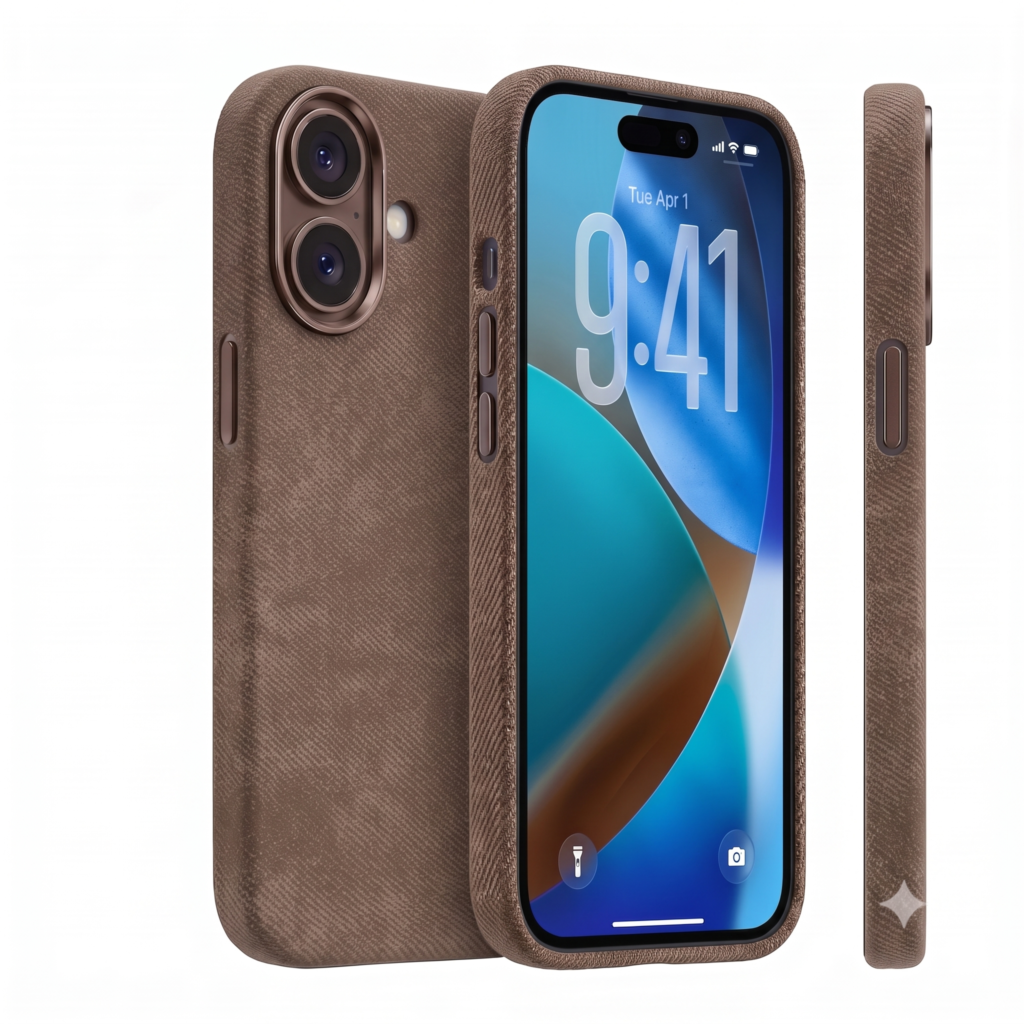 husa denim maro iphone 16