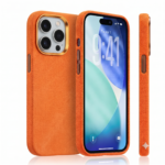 husa denim portocalie iphone 16 pro max