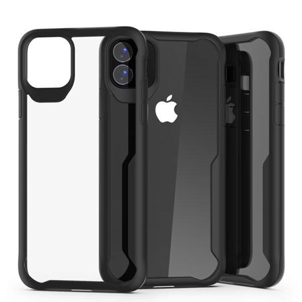 Husă protecție pentru iPhone 12 Mini, transparentă cu margini negre