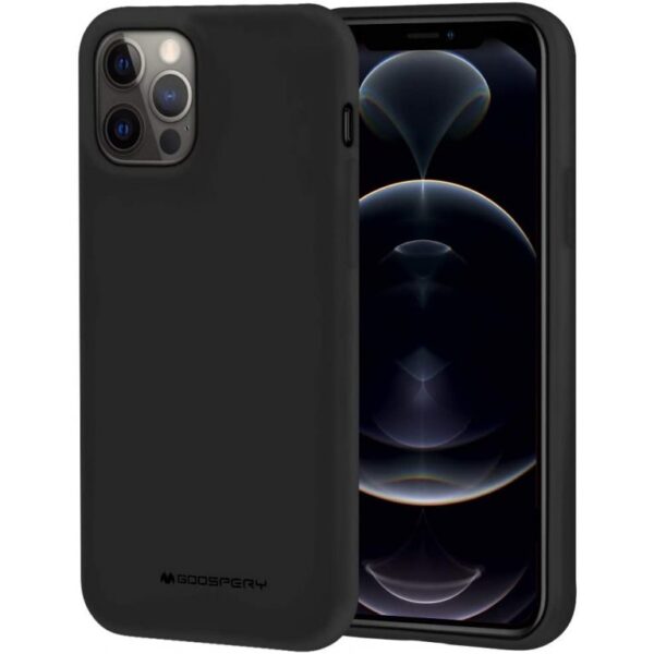 Husă protecție din silicon Mercury Goospery Soft Jelly pentru iPhone 12 Pro Max, negru