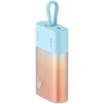 powerbank baseus popsicle 5200 mah portocaliu megamobile baterie externa acumulator 20w incarcare rapida cablu usbc integrat