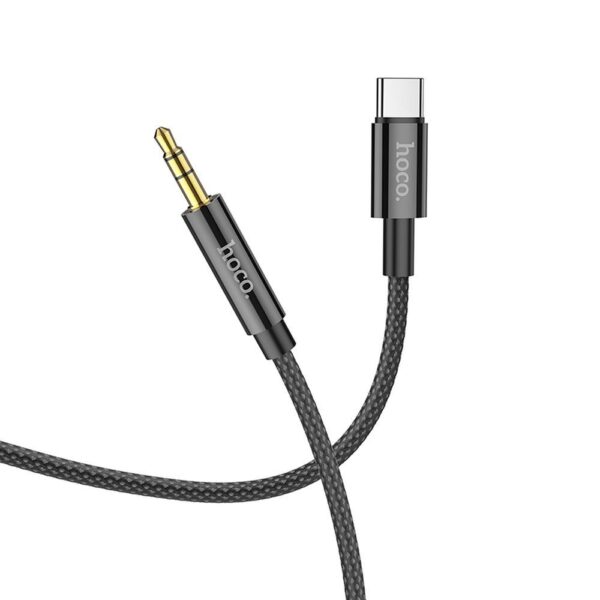 cablu AUX Hoco UPA19 jack 3.5mm la usb-c negru
