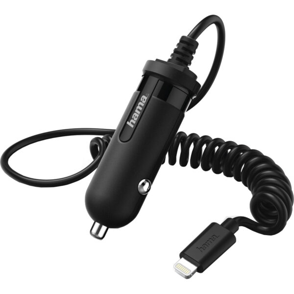 Încărcător auto Hama lightning, 1A, negru