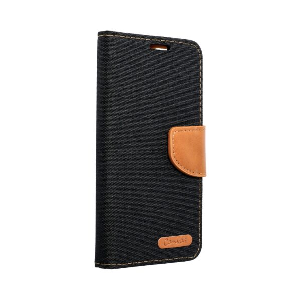 Husă de protecție flip cover tip carte model Canvas pentru Samsung Galaxy S23 Plus, neagra