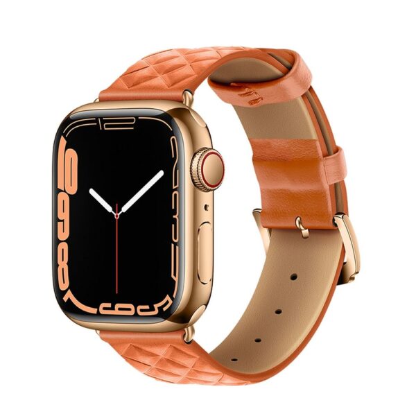Curea hoco. pentru Apple Watch 42 /44 /45 / 49 mm, piele ecologica, portocaliu