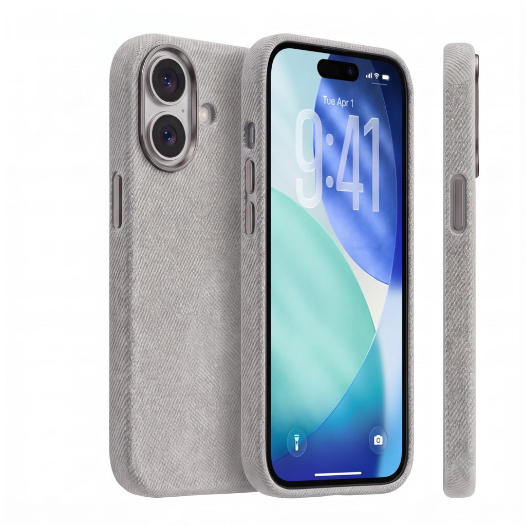 husa denim gri iphone 16 plus