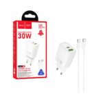 incarcator telefon hoco 30w n63 alb megamobile adaptor priza rapid usb-a usb-c cablu inclus