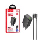 incarcator telefon hoco 30w cu cablu usb c megamobile pd qc3.0 adaptor priza negru