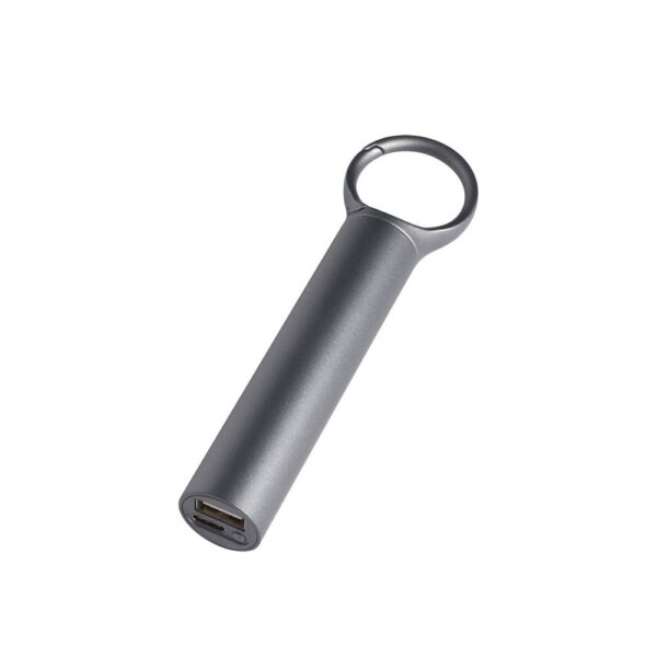 PowerBank Lexon Nomaday 3000 mAh cu Carabina, Indicator LED, 2 porturi USB-C si USB-A- Gun Metal