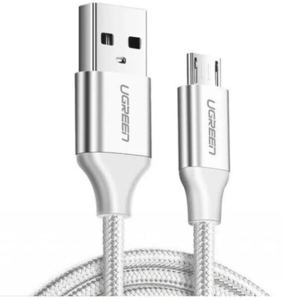 Cablu date Ugreen, fast charging, USB-A la micro-USB, 1.5m, alb