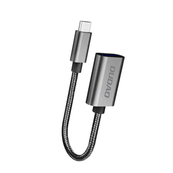 Adaptor Dudao USB-A la USB-C, gri