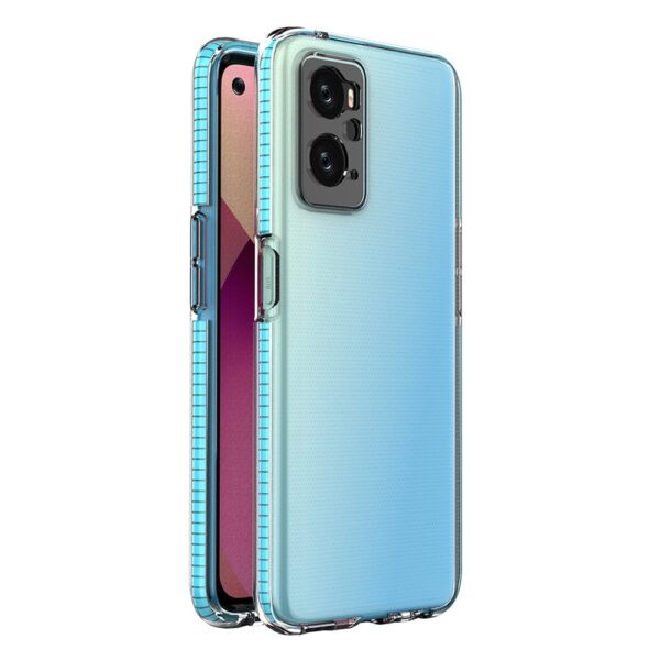 Husă de protecție Spring pentru Realme 9i, Oppo A36 / A76 / A96, transparent cu margini albastre