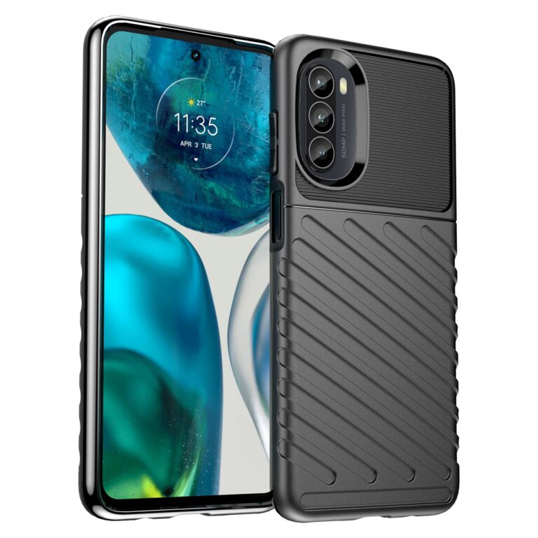 Husa protectie Thunder Motorola Moto G82 5G Moto G52 neagra rugged TPU protectie impact