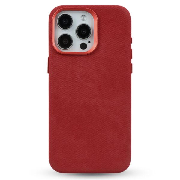Husă megaMOBILE® model DENIM pentru iPhone 16 Pro, rosu