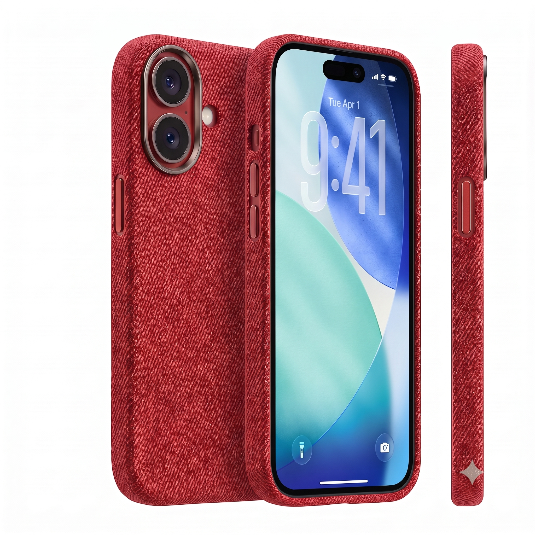 rosu1 husa denim rosie iphone 16 plus