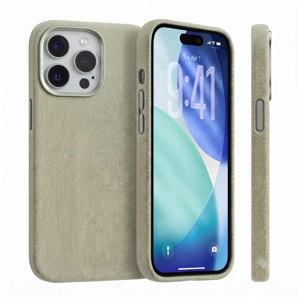 husa denim verde deschis iphone 16 pro