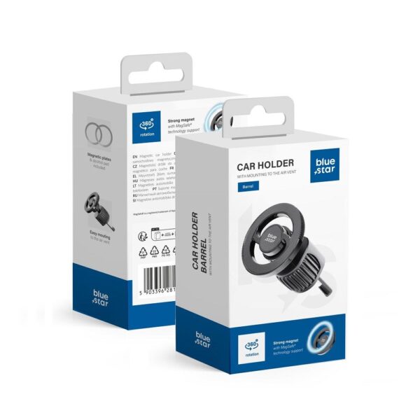 Suport auto magnetic Blue Star, compatibil MagSafe, pentru grilă, negru