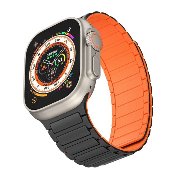 Curea Tech-Protect pentru Apple Watch 42 / 44 / 45 / 49 mm, negru / portocaliu