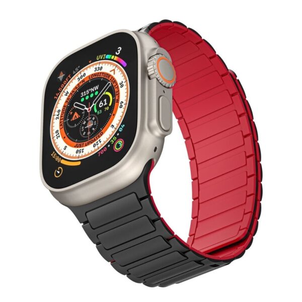 Curea Tech-Protect pentru Apple Watch 42 / 44 / 45 / 49 mm, negru / rosu
