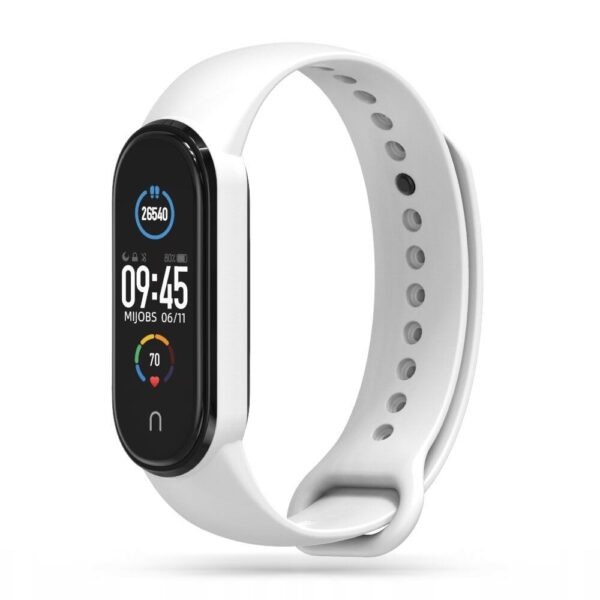 Curea silicon Tech-Protect Icon Xiaomi Mi Band 5/6/6 NFC, alb