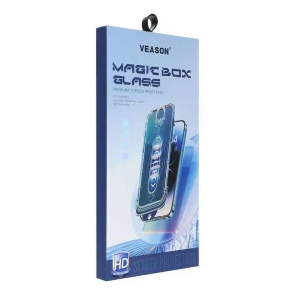 Folie sticlă securizată 6D Pro Veason Easy-Install + aplicator pentru iPhone 16 Plus