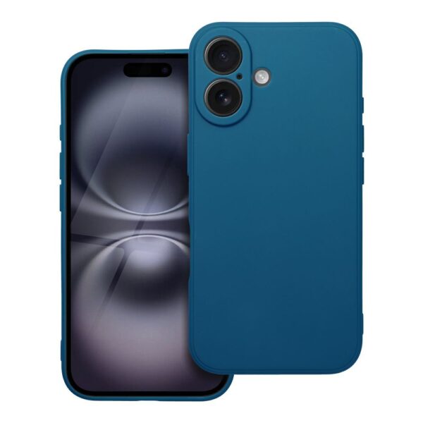 Husă de protecție MATT pentru iPhone 16, albastru