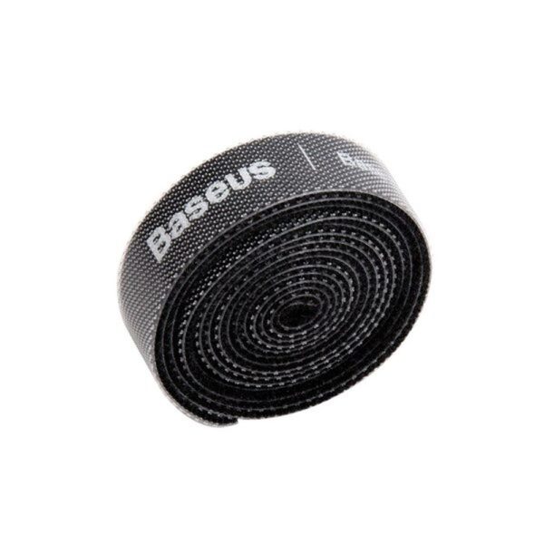 Banda Velcro, Baseus, Organizator cabluri, 1 m, negru