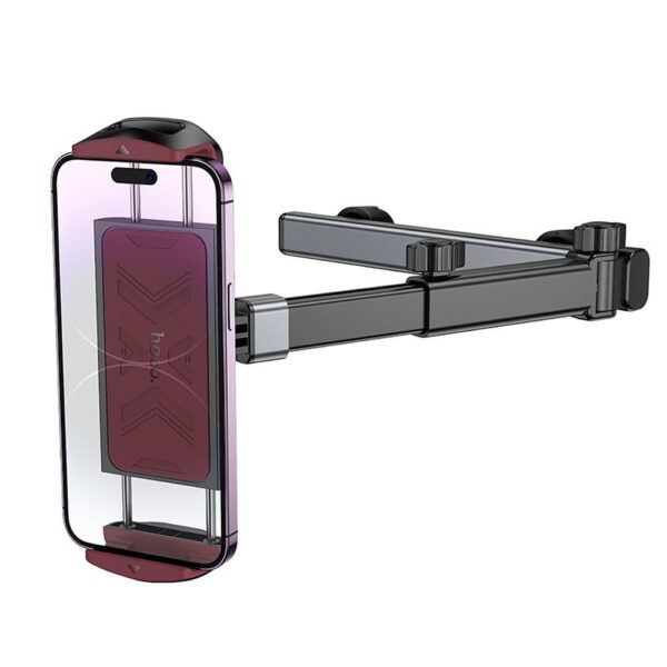 Suport auto universal hoco. pentru telefon / tabletă pentru tetieră telescopică (4.5" - 13") H69, negru și roșu