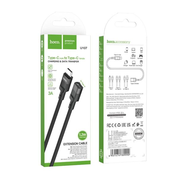 cablu prelungitor USB-C Hoco U107