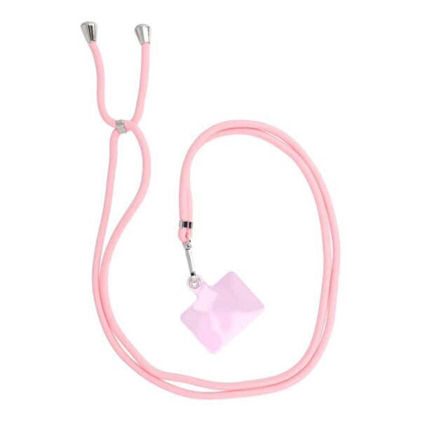 Șnur telefon SWING (6mm), pandantiv cu lungime reglabilă / lungime cablu 165cm (max 82,5cm în buclă) / pe umăr sau gât - roz pal