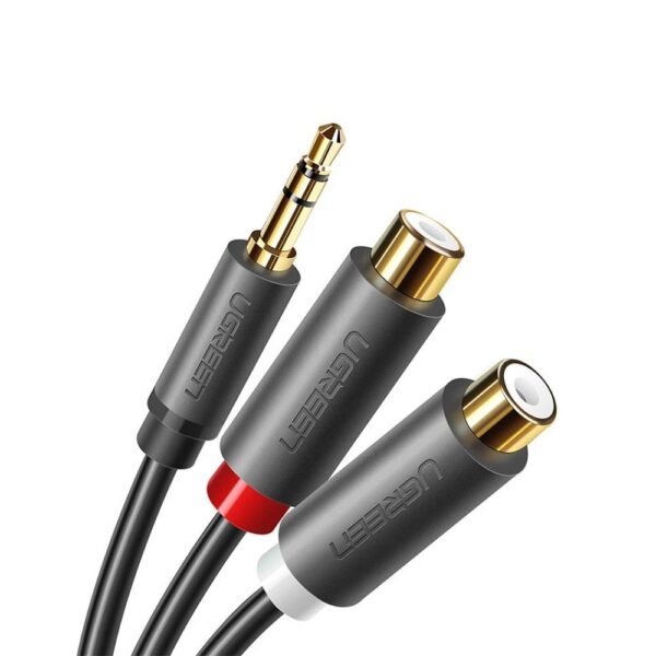 Cablu Adaptor Splitter Audio 1 in 2, Ugreen AV109, Adaptor Audio Jack 3.5mm la 2 x RCA , 0.25m