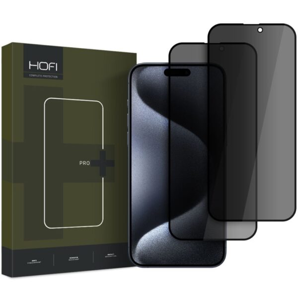 Set 2 folii sticla HOFI Anti Spy 9H compatibil cu iPhone 16 Pro Max, Privacy