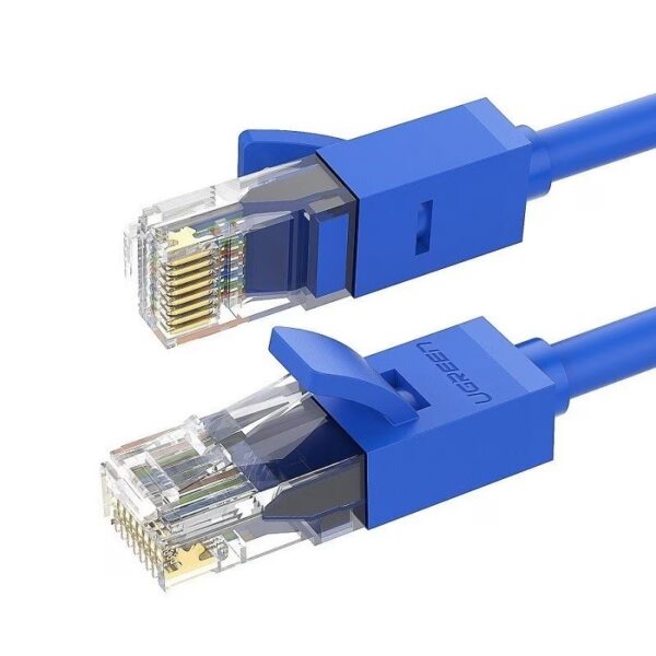 Cablu rețea / internet UGREEN NW102 Ethernet Cat. 6, mufat 2xRJ45, UTP, rounded, 1m, albastru