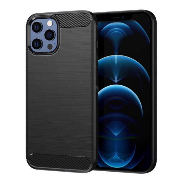 Husa de protectie Carbon pentru iPhone 12 Pro Max, Negru