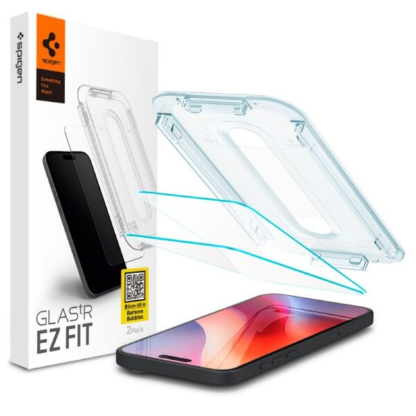 Folie de protectie Ecran Spigen EZ FIT pentru iPhone 16 Pro Max, Sticla Securizata, Set 2 bucati AGL07907