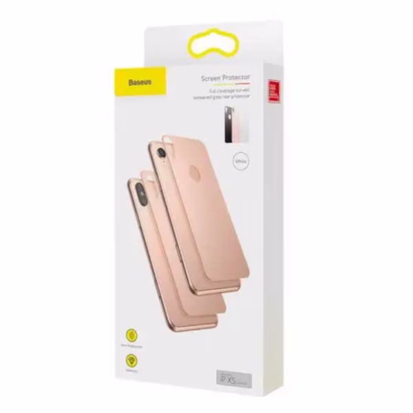 Folie de sticlă pentru spate, Baseus, pentru iPhone X / XS, 0.3mm, Gold