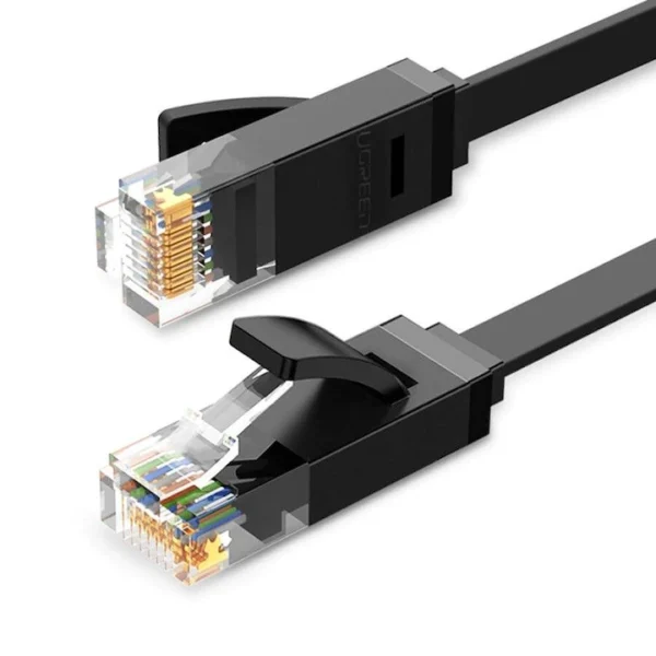Cablu rețea plat UGREEN Ethernet RJ45, Cat.6, UTP, 3m, negru