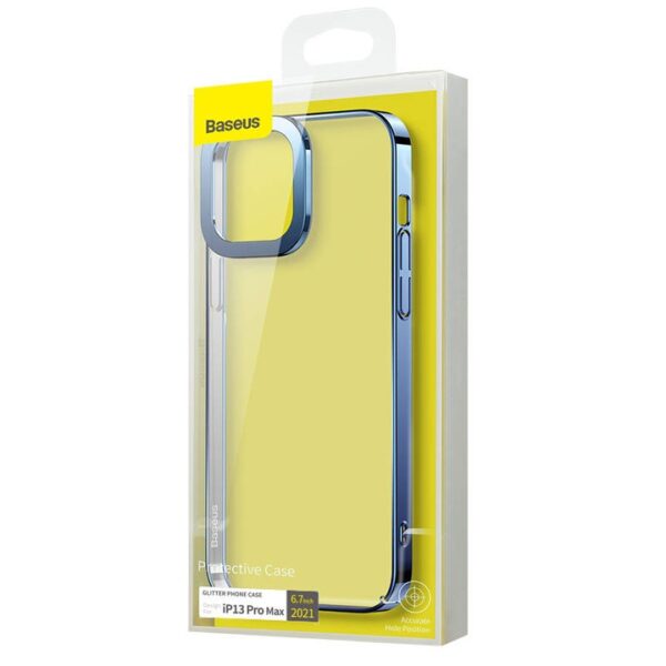 Husă de protecție Baseus din silicon, Glitter pentru iPhone 13 Pro Max, albastru