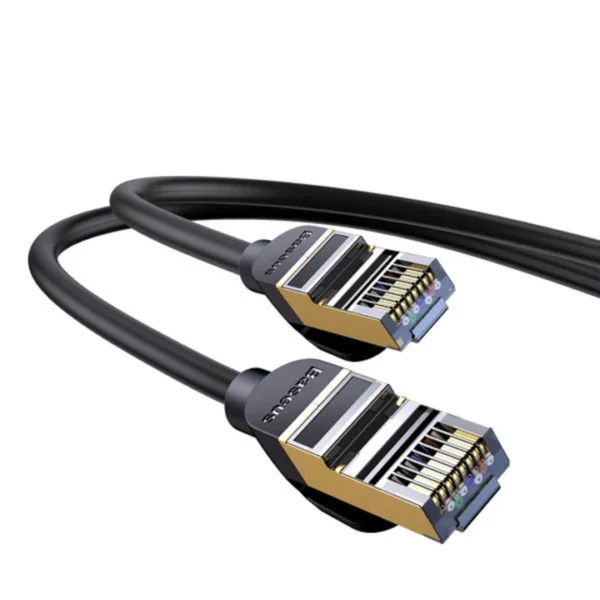 Cablu rețea Baseus Speed Seven Ethernet, Cat. 7, Mufat 2xRJ45, S/FTP,1 m, 10Gbps, negru