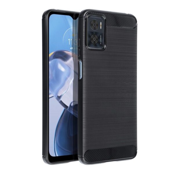 Husă de protecție CARBON pentru Motorola Moto E22 / Moto E22i, neagră