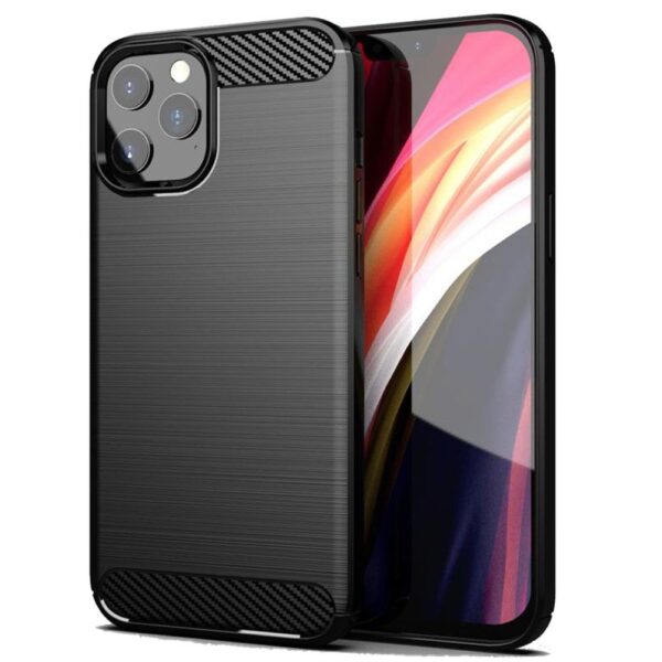 Husă de protecție CARBON pentru iPhone 15, neagră