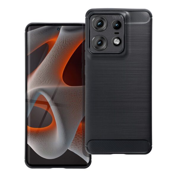 Husă de protecție CARBON pentru Motorola EDGE 50 Pro, neagră