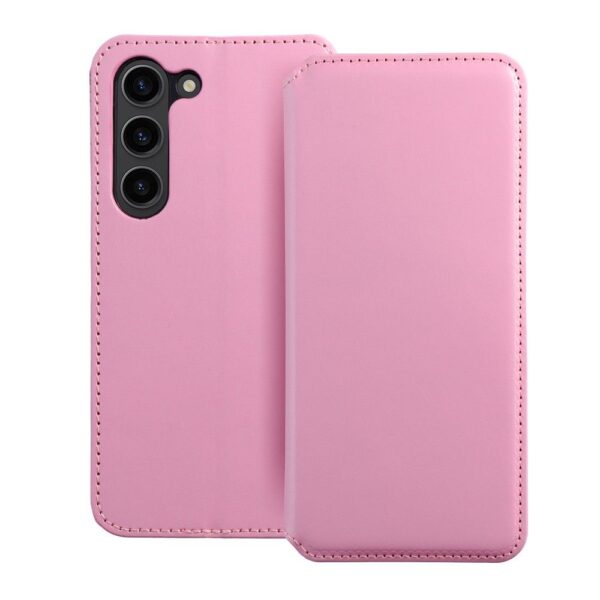 Husă de protecție flip cover DUAL POCKET pentru Samsung Galaxy S24, roz