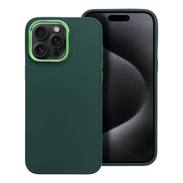 Husă de protecție FRAME pentru iPhone 15 Pro Max, verde