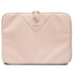 Geanta laptop Guess 14 inch piele ecologica gri logo 4G triunghi