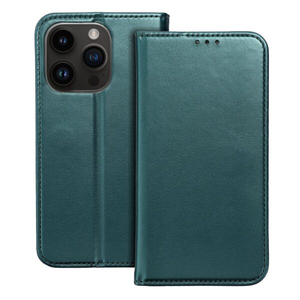 Husa telefon, model Smart Magneto, pentru iPhone 15 Pro Max, verde