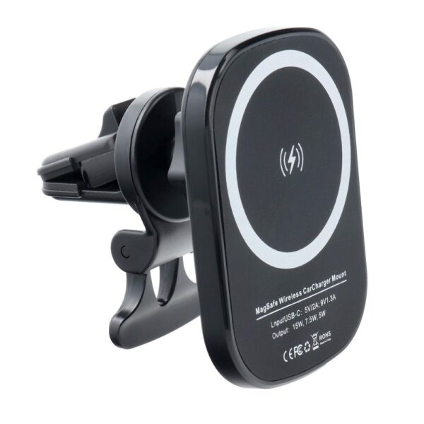 Suport auto magnetic pentru grilă auto compatibil cu MagSafe, 15W, D10, negru