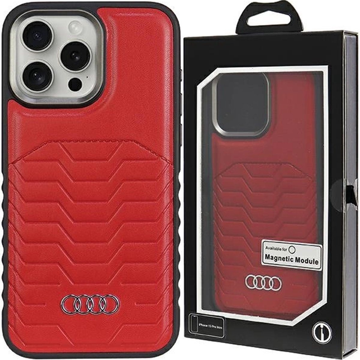 imgi_118_1200x1200 Husă Audi iPhone 15 Pro Max MagSafe roșie originală CG Mobile licențiată