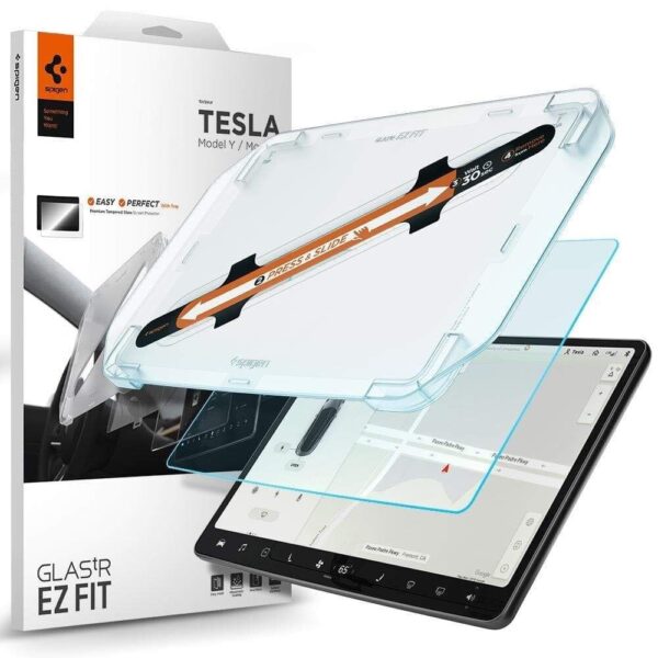 folie sticla spigen glas.tr ez fit tesla model y 3 montaj